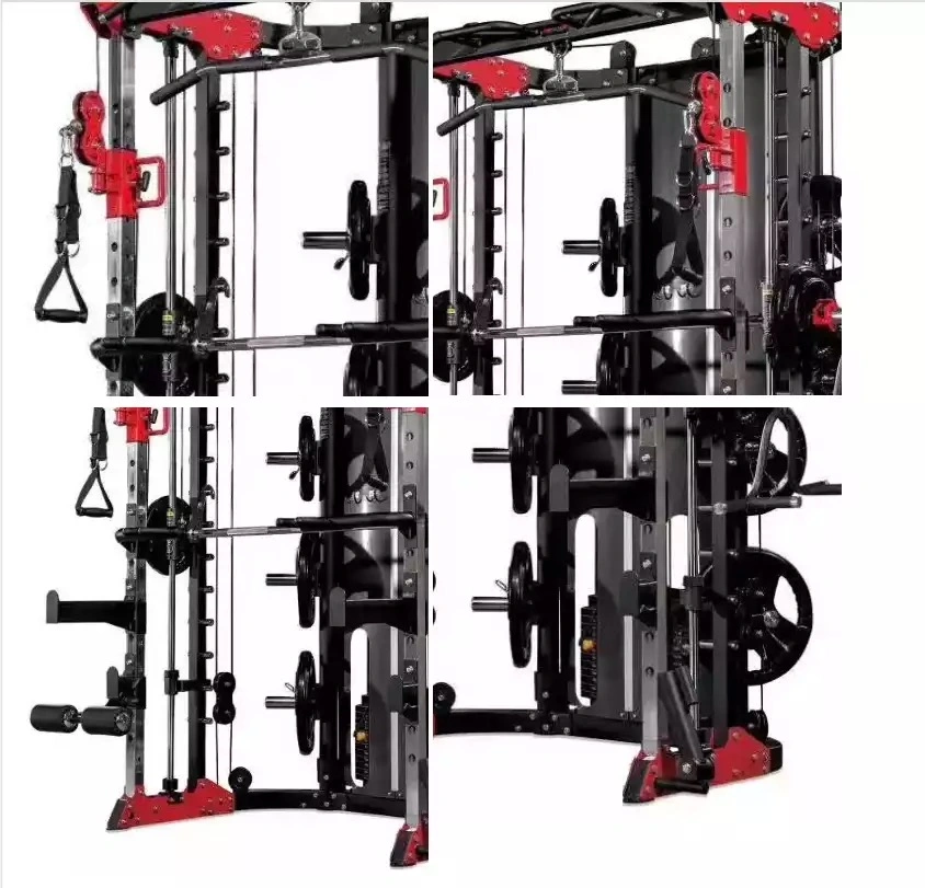 Power Cage Leg Press DIP Chin & Jammer Arms Adjustable Weight Bench W/Leg Extension Full Accessories|Smith Machine & Functional Trainer