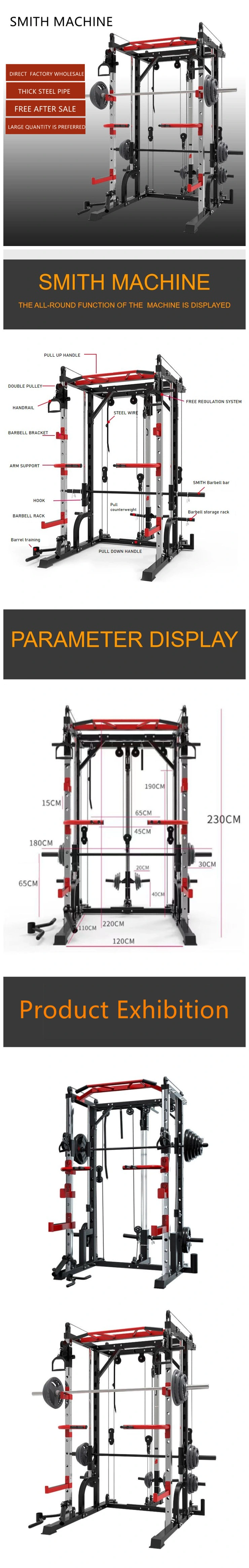 Multi Function Equipment Commercial Sports Fitness Equipment Exercise Machine Smith Machine Gym Machine for Indoor Home Gym Strength Training