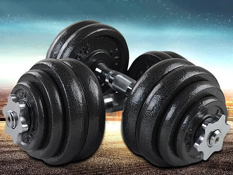 Weightlifting Fitness Adjustable Dumbbell Barbell Chrome Dumbbell Set