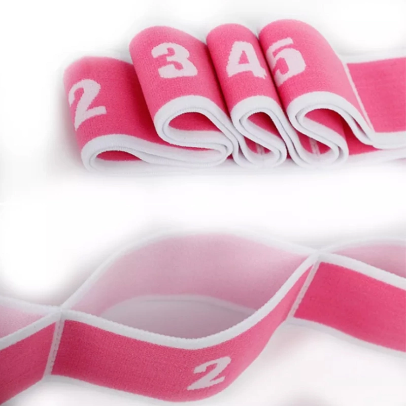 Whole Sale Numbers Print Resistance Band 8 Holes Gym Training Bands Yoga Stretch Bands Fitness Elastic Belt for Dance Exercise